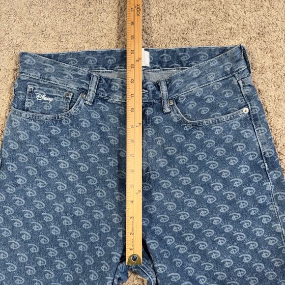 H&M Disney 100 X Monogram Jeans Loose Straight Leg Men 30X32 EUC Rare Light Wash - Picture 6 of 11
